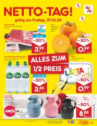 Gazetka promocyjna Netto Marken-Discount - Filial-Angebote - Gazetka - ważna od 28.10 do 28.10.2023 - strona 43 - produkty: Alwa, angebot, asti, Bau, bestpreis, eis, Germ, isolierkanne, Kaki, lätta, mineralwasser, natürliches mineralwasser, reis, schwein, schweine, schweine-bauch, Ti, volvic, volvic natürliches, wasser, wein, weine, ZTE