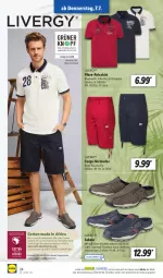Gazetka promocyjna Lidl - Aktionsprospekt - Gazetka - ważna od 09.07 do 09.07.2022 - strona 24 - produkty: asti, Bau, baumwolle, bermuda, bermudas, eis, livergy, ndk, pantolette, pantoletten, poloshirt, reine baumwolle, Sabots, Schal, Schale, shirt, Ti, wolle