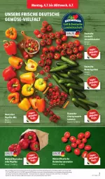 Gazetka promocyjna Lidl - Aktionsprospekt - Gazetka - ważna od 09.07 do 09.07.2022 - strona 3 - produkty: auer, Bau, Bauer, bio, bioland, cherrytomaten, cocktail, cocktails, discount, eis, elle, gurke, gurken, lebensmittel, monitor, obst, Obst und Gemüse, paprika, pril, Rauch, reis, strauchtomaten, Ti, tomate, tomaten, und gemüse