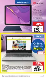 Gazetka promocyjna Lidl - Aktionsprospekt - Gazetka - ważna od 09.07 do 09.07.2022 - strona 33 - produkty: angebot, auto, Betriebssystem, celeron, dell, eis, elle, frontkamera, huawei, Intel, ips-display, kamera, lautsprecher, lenovo, microsd, Mode, reis, rwe, ssd, tablet, Ti, uhd, ZTE