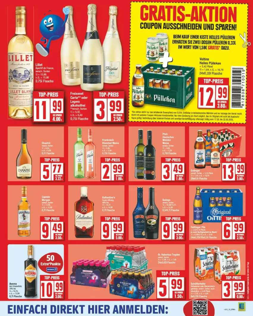 Aktueller Prospekt Edeka - Prospekte - von 17.03 bis 22.03.2025 - strona 16 - produkty: coupon, elle, flasche, Ti, veltins