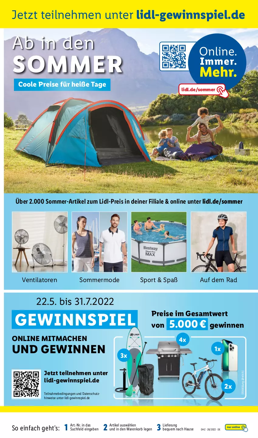 Aktueller Prospekt Lidl - Wochen-Highlights im Onlineshop - von 11.07 bis 17.07.2022 - strona 9 - produkty: eis, gewinnspiel, korb, mac, Mode, reis, Sport, Ti, ventilator