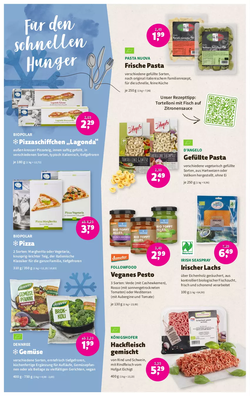 Aktueller Prospekt Denns Biomarkt - Prospekte - von 16.08 bis 29.08.2023 - strona 6 - produkty: aubergine, bio, Cashew, cashewkerne, dennree, eis, elle, erde, fisch, fleisch, Frische Pasta, gin, hackfleisch, hackfleisch gemischt, hartweizen, hofgut, Holz, ilag, korn, küche, Küchen, lachs, margherita, pasta, pesto, pfanne, pfannen, pizza, Pizzateig, rezept, Ria, rind, rindfleisch, saft, sauce, Schiffchen, schwein, Ti, tomate, tomaten, torte, tortelloni, trolli, Vegeta, wein, zitrone, zitronen