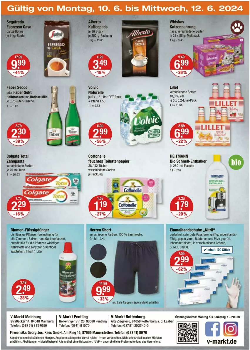 Aktueller Prospekt Vmarkt - Prospekte - von 06.06 bis 12.06.2024 - strona 24 - produkty: alle artikel ohne dekoration, angebot, angebote, auer, bio, colgate, colgate total, cottonelle, dekoration, dell, ecco, eier, eis, elle, entkalker, feuchtes toilettenpapier, flasche, Garten, Gartenpflanze, heitmann, kaes, katzennahrung, lebensmittel, LG, lillet, Mode, natur, papier, pasta, pflanze, pflanzen, pilze, reis, rel, ring, sekt, telefon, teller, Ti, toilettenpapier, tücher, uhr, volvic, whiskas, Yo, zahnpasta