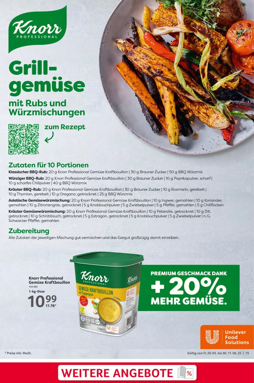 Aktueller Prospekt Selgros - Gastronomie - von 30.05 bis 11.06.2025 - strona 15 - produkty: braun, chili, eis, grill, HP, ingwer, knoblauch, knorr, Koriander, kraft, kräuter, mac, paprika, petersilie, pfeffer, reis, Ria, rosmarin, schnittlauch, Ti, tisch, zitrone, zitronen, zucker, zwiebel
