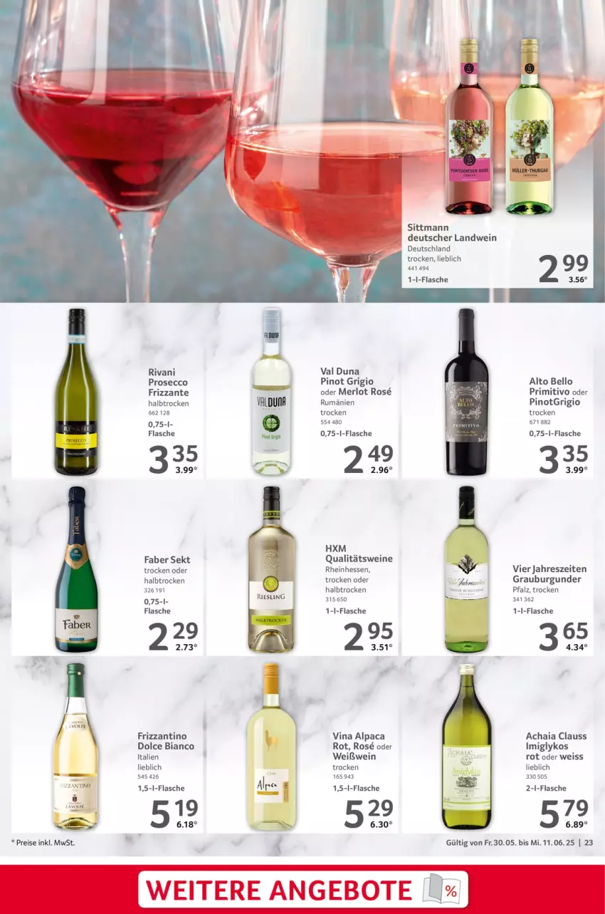 Aktueller Prospekt Selgros - Gastronomie - von 30.05 bis 11.06.2025 - strona 23 - produkty: burgunder, ecco, eis, flasche, frizzante, grauburgunder, merl, merlot, Pinot, pinot grigio, primitivo, prosecco, qualitätswein, qualitätsweine, reis, rum, sekt, Ti, wein, weine, Weißwein