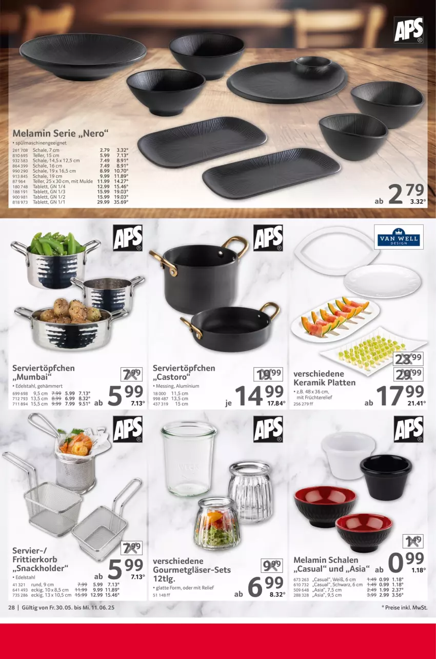 Aktueller Prospekt Selgros - Gastronomie - von 30.05 bis 11.06.2025 - strona 28 - produkty: edelstahl, eis, elle, Frittierkorb, früchte, Gläser, korb, latte, LG, nero, reis, rel, Schal, Schale, snack, spülmaschinen, tablet, tablett, teller, Ti, Töpfchen