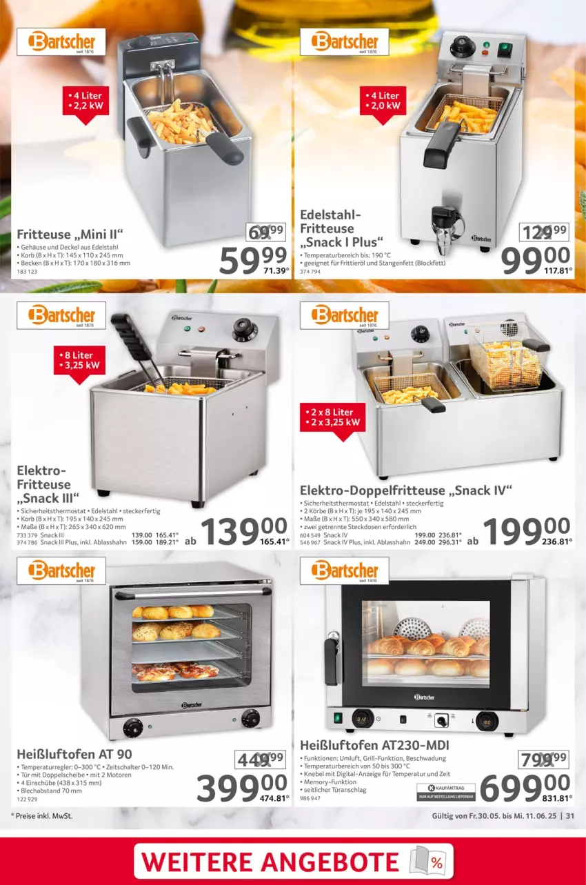 Aktueller Prospekt Selgros - Gastronomie - von 30.05 bis 11.06.2025 - strona 31 - produkty: angebot, angebote, decke, Deckel, edelstahl, eis, Elektro, fritteuse, Frittieröl, grill, korb, Ofen, reis, Schal, snack, steckdose, thermostat, Ti