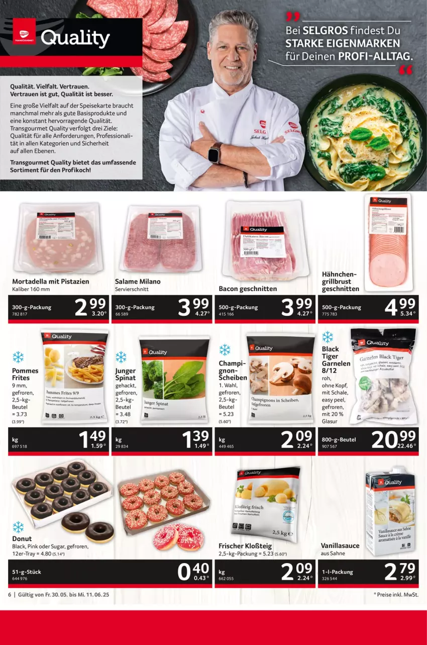 Aktueller Prospekt Selgros - Gastronomie - von 30.05 bis 11.06.2025 - strona 6 - produkty: bacon, beutel, dell, eis, garnelen, grill, hose, hosen, kartoffel, kartoffeln, lack, LG, mit pistazien, mortadella, pistazien, pommes, Rauch, reis, sahne, sauce, Schal, Schale, schnitten, spinat, Ti