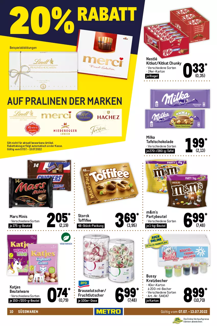 Aktueller Prospekt Metro - Food - von 07.07 bis 13.07.2022 - strona 10 - produkty: auto, Becher, beispielabbildung, beutel, bohne, bohnen, brause, butter, butterkeks, caffè crema, Cap, Cashew, cashewkerne, chips, dallmayr, dallmayr capsa, eis, frucht, getränk, getränke, jacobs, jacobs krönung, katjes, keks, kitkat, lavazza, lays, leibniz, LG, Lutscher, Manner, mars, milka, natur, natura, nestlé, pralinen, reis, riegel, salz, schoko, schokolade, storck, süsswaren, tafelschokolade, Ti, tisch, toffifee, tuc, waffeln