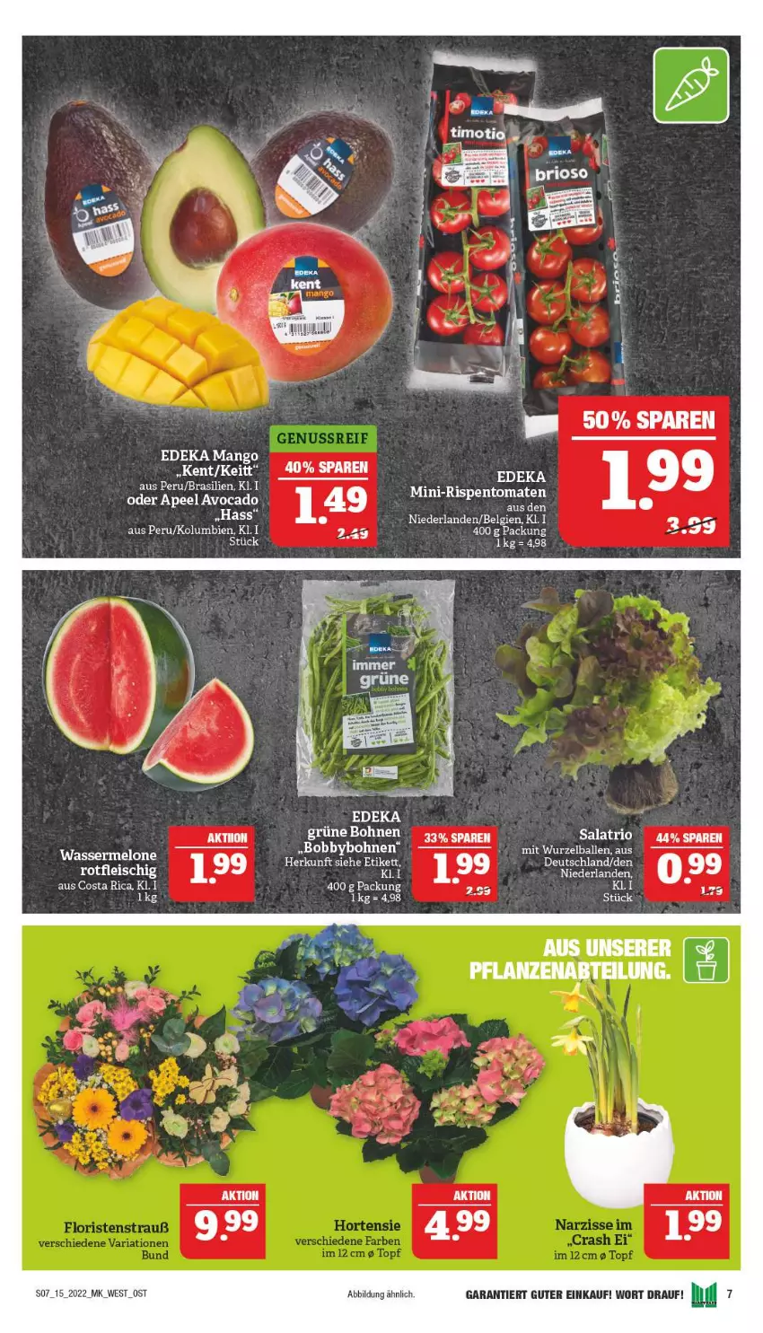 Aktueller Prospekt Marktkauf - Prospekt - von 10.04 bis 16.04.2022 - strona 7 - produkty: avocado, ball, bohne, bohnen, deka, LG, mango, melone, Ti, wasser, wassermelone