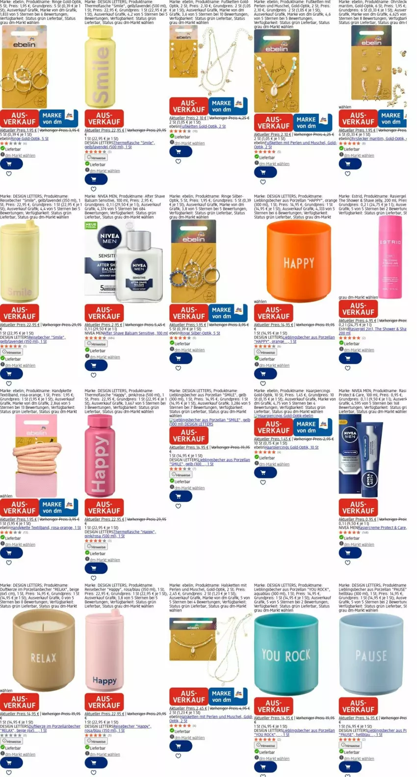 Aktueller Prospekt Dm Drogerie - Prospekte - von 06.10 bis 15.10.2025 - strona 16 - produkty: after shave, aqua, balsam, Becher, cin, creme, Duftkerze, eis, elle, flasche, Halskette, Handy, Heu, kerze, Kette, lavendel, nivea, Nivea Men, ohrstecker, orange, perlen, rasiergel, reis, rel, ring, Ti, Yo