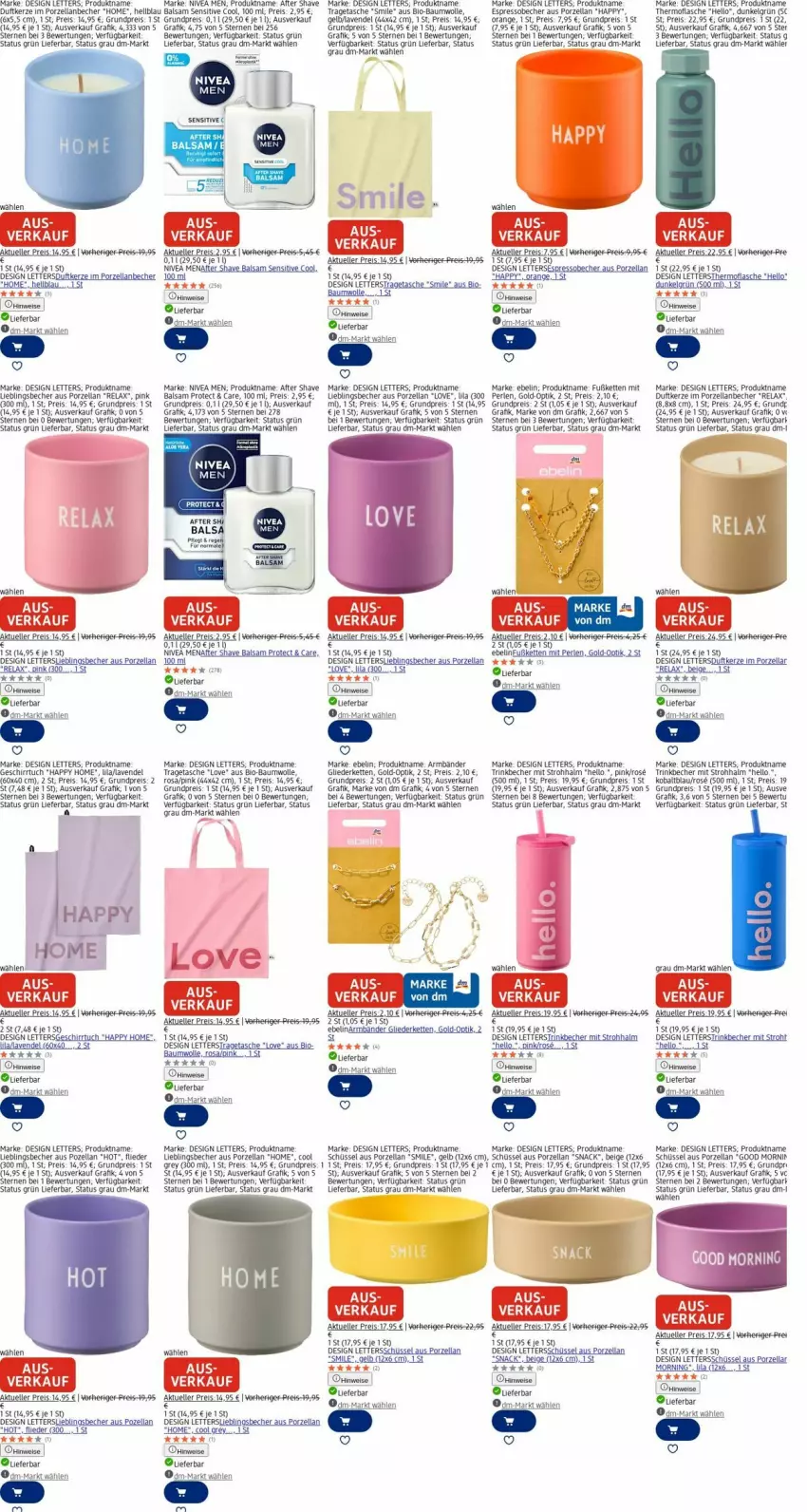 Aktueller Prospekt Dm Drogerie - Prospekte - von 06.10 bis 15.10.2025 - strona 17 - produkty: after shave, balsam, Bau, baumwolle, Becher, bio, bio-baumwolle, Duftkerze, eis, elle, emmi, espresso, flasche, flieder, geschirr, geschirrtuch, kerze, Kette, lavendel, LG, nivea, Nivea Men, orange, perlen, reis, rel, rum, schüssel, snack, Tasche, tee, Ti, tragetasche, trinkbecher, tuc, wolle, Yo