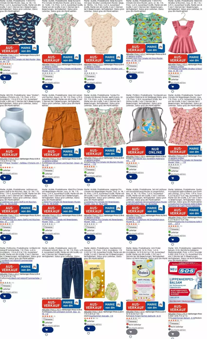 Aktueller Prospekt Dm Drogerie - Prospekte - von 06.10 bis 15.10.2025 - strona 23 - produkty: apfel, avocado, Babylove, balsam, beere, beutel, blume, blumen, body, braun, eis, elle, ente, erdbeere, frucht, gin, grill, Holz, hose, jeans, kleid, korb, Kugel, lamm, Langarmshirt, Latzhose, leggings, leine, medizinprodukt, merl, parfum, Profissimo, püree, reis, Ria, shirt, sim, slip, T-Shirt, Tasche, taschen, Ti, tunika, usb, Wels