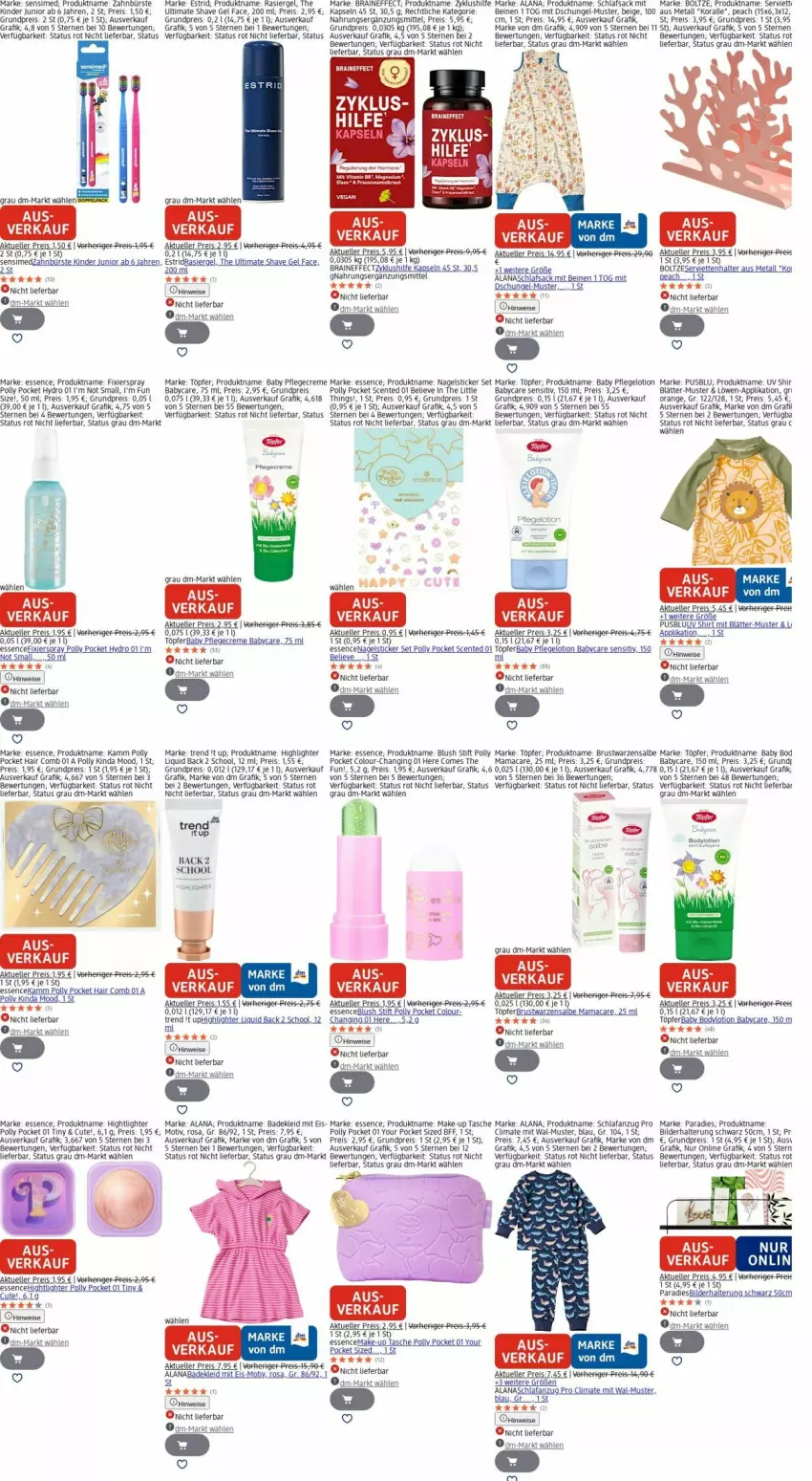 Aktueller Prospekt Dm Drogerie - Prospekte - von 06.10 bis 15.10.2025 - strona 26 - produkty: Anzug, Baby Pflegecreme, Bad, body, bodylotion, bürste, creme, Effect, eis, elle, ente, gin, Kinder, kleid, Lotion, mac, Make-up, mam, orange, Pflegecreme, rasiergel, reis, rel, sac, Schlafanzug, schlafsack, Serviette, servietten, sim, Tasche, Ti, usb, Yo, zahnbürste
