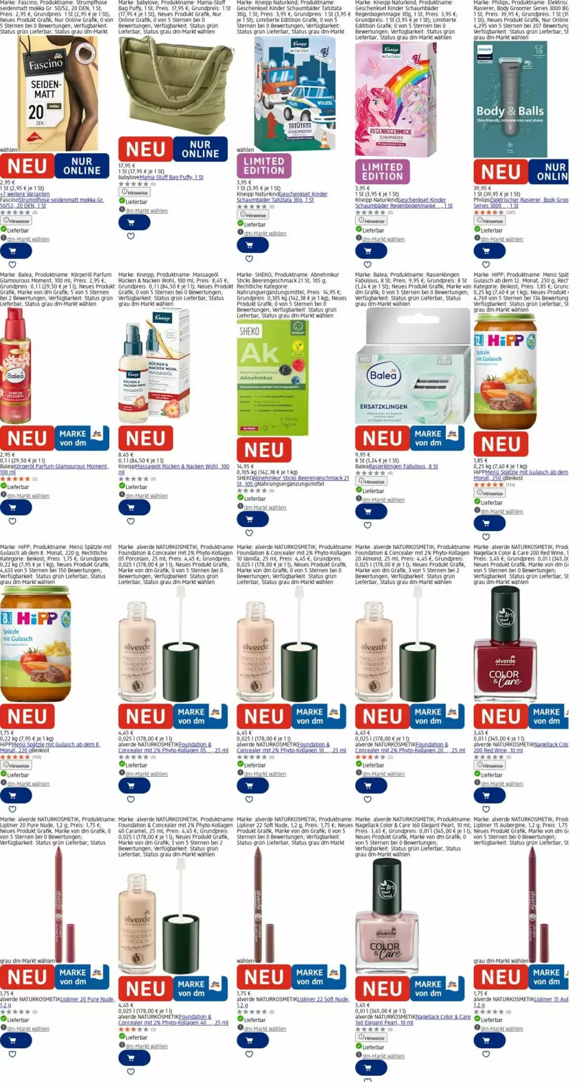 Aktueller Prospekt Dm Drogerie - Prospekte - von 06.10 bis 15.10.2025 - strona 9 - produkty: akku, Alverde, aubergine, Babylove, ball, beere, beeren, body, caramel, cin, eier, eis, ente, erde, geschenkset, gin, gulasch, hipp, hose, Kinder, kneipp, Kollagen, kosmetik, lack, LG, mac, mam, Nagellack, natur, naturkosmetik, parfum, Philips, rasierer, Rasierklinge, rasierklingen, reis, Ria, rum, Strumpfhose, Ti, uhr