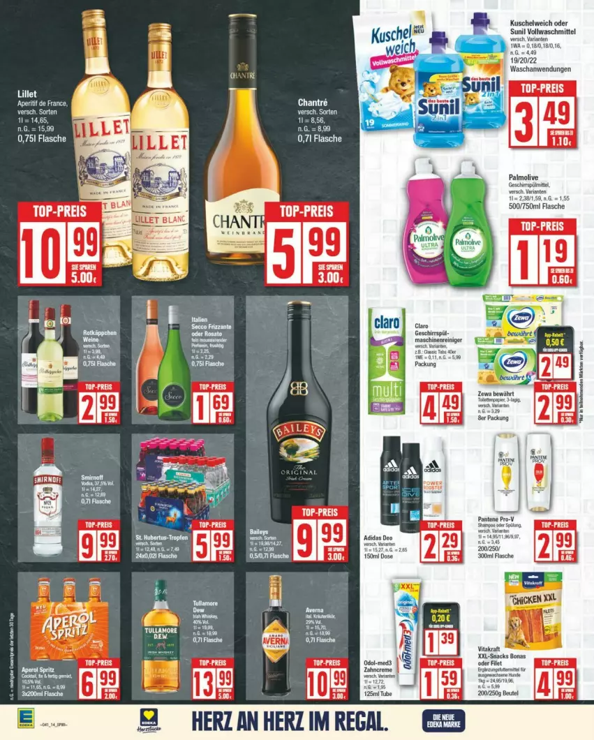 Aktueller Prospekt Edeka - Prospekte - von 05.10 bis 12.10.2024 - strona 14 - produkty: aperitif, Bona, creme, eis, filet, flasche, geschirr, kraft, Kuschelweich, maschinenreiniger, Odol, olive, palmolive, pantene, pantene pro-v, papier, pro-v, regal, reiniger, reis, shampoo, snack, snacks, sunil, Ti, top-preis, vollwaschmittel, waschmittel, zahncreme, zewa