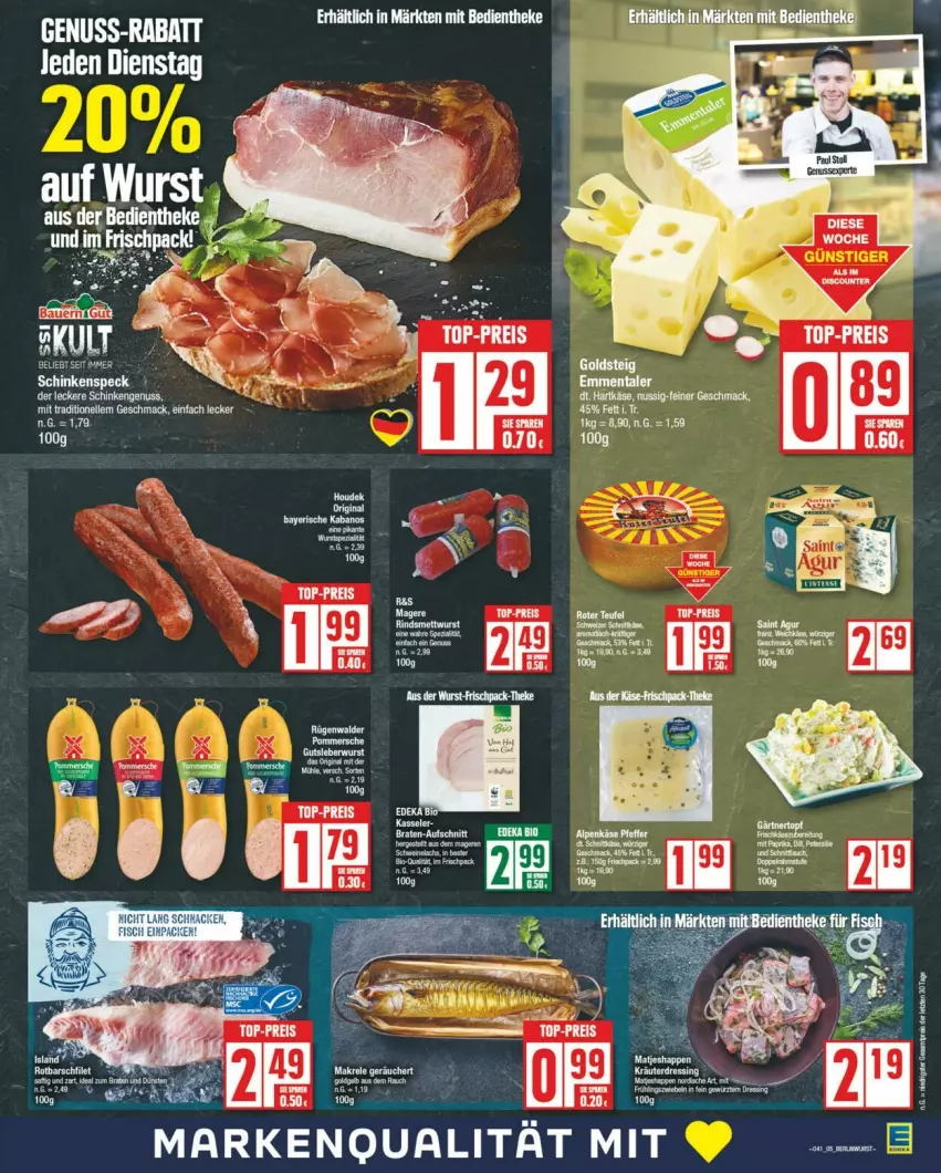 Aktueller Prospekt Edeka - Prospekte - von 05.10 bis 12.10.2024 - strona 5 - produkty: eis, HP, nuss, Rauch, reis, rel, schinken, schinkenspeck, Speck, Ti, top-preis, wurst