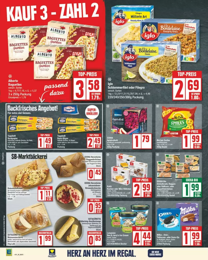 Aktueller Prospekt Edeka - Prospekte - von 05.10 bis 12.10.2024 - strona 6 - produkty: angebot, baguette, baguettes, eis, nuss, rama, reis, Ti, top-preis, torte, vanille, Vanillestange