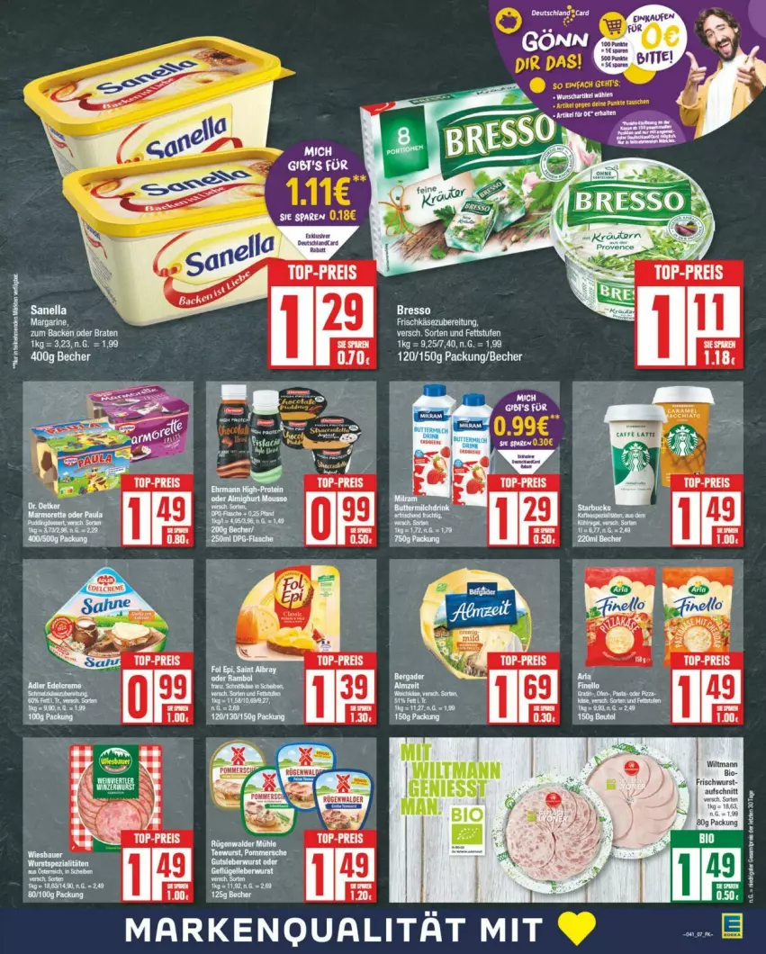 Aktueller Prospekt Edeka - Prospekte - von 05.10 bis 12.10.2024 - strona 7 - produkty: banane, Becher, bresso, eis, margarine, reis, Spezi, wurst