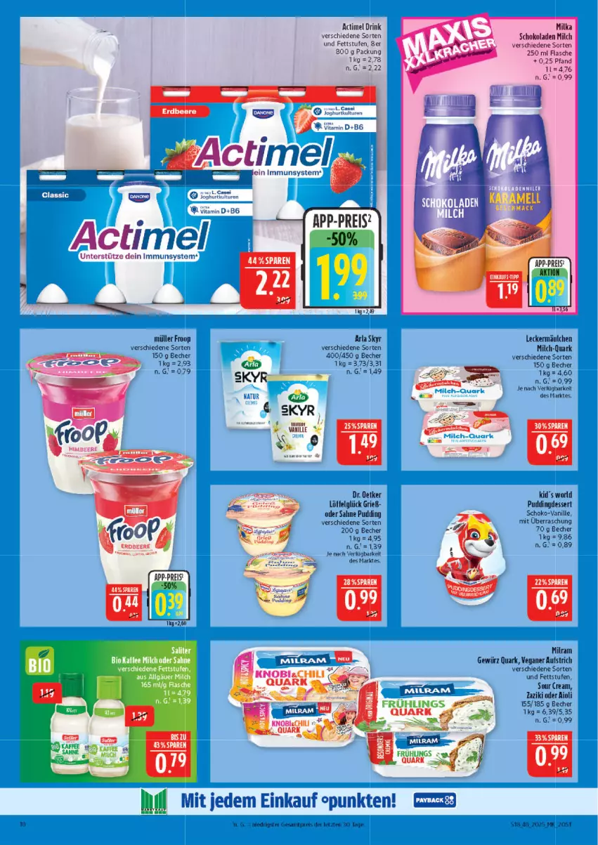 Aktueller Prospekt Marktkauf - Prospekt - von 23.11 bis 29.11.2025 - strona 18 - produkty: actimel, actimel drink, aioli, arla, arla skyr, aufstrich, Becher, bio, chili, dessert, Dr. Oetker, drink, eis, flasche, froop, gewürz, kaffee, leckermäulchen, LG, Löffel, mac, milch, milka, milka schokolade, milram, Müller, müller froop, pudding, quark, reis, sahne, schoko, schokolade, schokoladen, Skyr, sour cream, tee, Ti, vanille, vita, Vitamin D, zaziki, ZTE