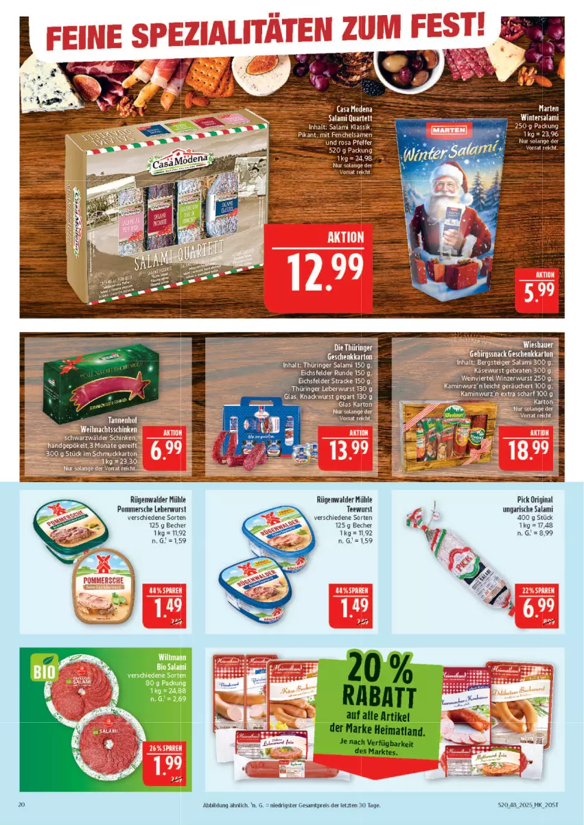 Aktueller Prospekt Marktkauf - Prospekt - von 23.11 bis 29.11.2025 - strona 20 - produkty: Becher, braten, eis, gin, leberwurst, Pommersche, reis, ring, rügenwalder, rügenwalder mühle, salami, schinken, Schmuck, tee, teewurst, Ungarische Salami, wein, Winzerwurst, wurst, ZTE