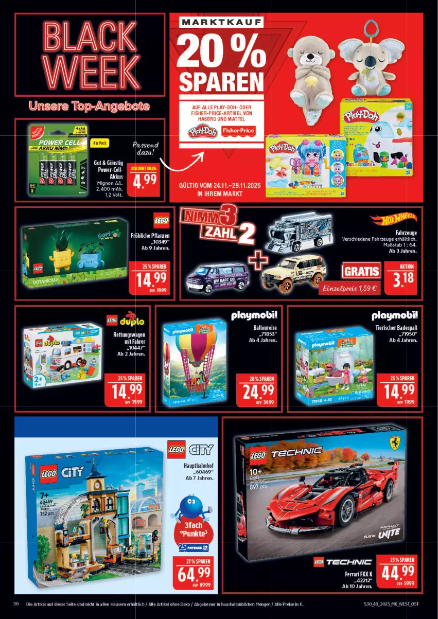 Aktueller Prospekt Marktkauf - Prospekt - von 23.11 bis 29.11.2025 - strona 30 - produkty: angebot, angebote, eis, ente, Hasbro, Mattel, Play-Doh, playmobil, reis, Ti, top-angebot