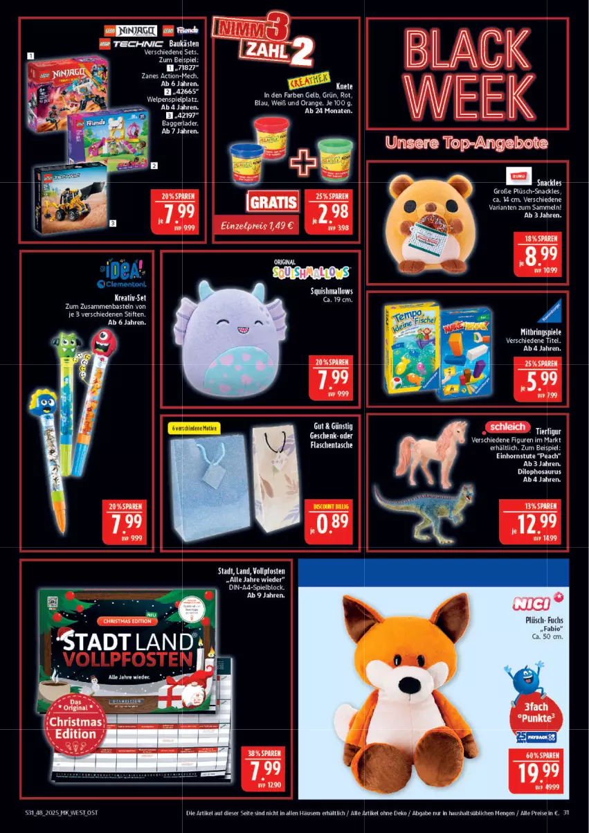 Aktueller Prospekt Marktkauf - Prospekt - von 23.11 bis 29.11.2025 - strona 31 - produkty: angebot, angebote, Bau, bio, eier, eis, flasche, ninjago, orange, Plüsch, reis, Ria, snack, Tasche, Technic, Ti, top-angebot