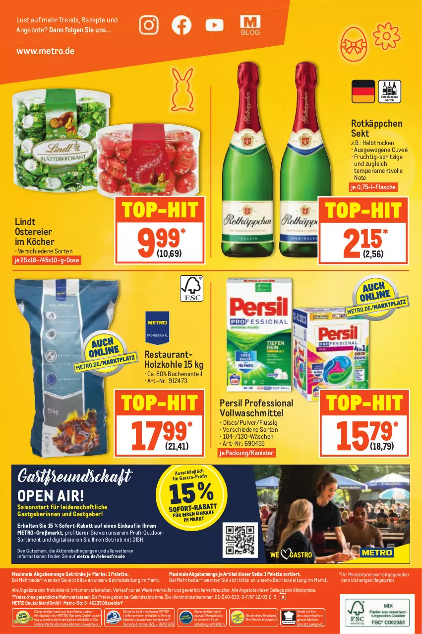 Aktueller Prospekt Metro - GastroJournal - von 24.03 bis 06.04.2022 - strona 40 - produkty: abholpreise, Abtei, angebot, angebote, auer, buch, eier, eis, flasche, frucht, getränk, getränke, gutschein, Holz, holzkohle, ilag, LG, lieferservice, lindt, Metro, Palette, persil, preisvorteil, Rauch, regal, reis, rezept, rezepte, rotkäppchen, rwe, sekt, sofort-rabatt, Ti, Tiere, top-hit, vollwaschmittel, waschmittel