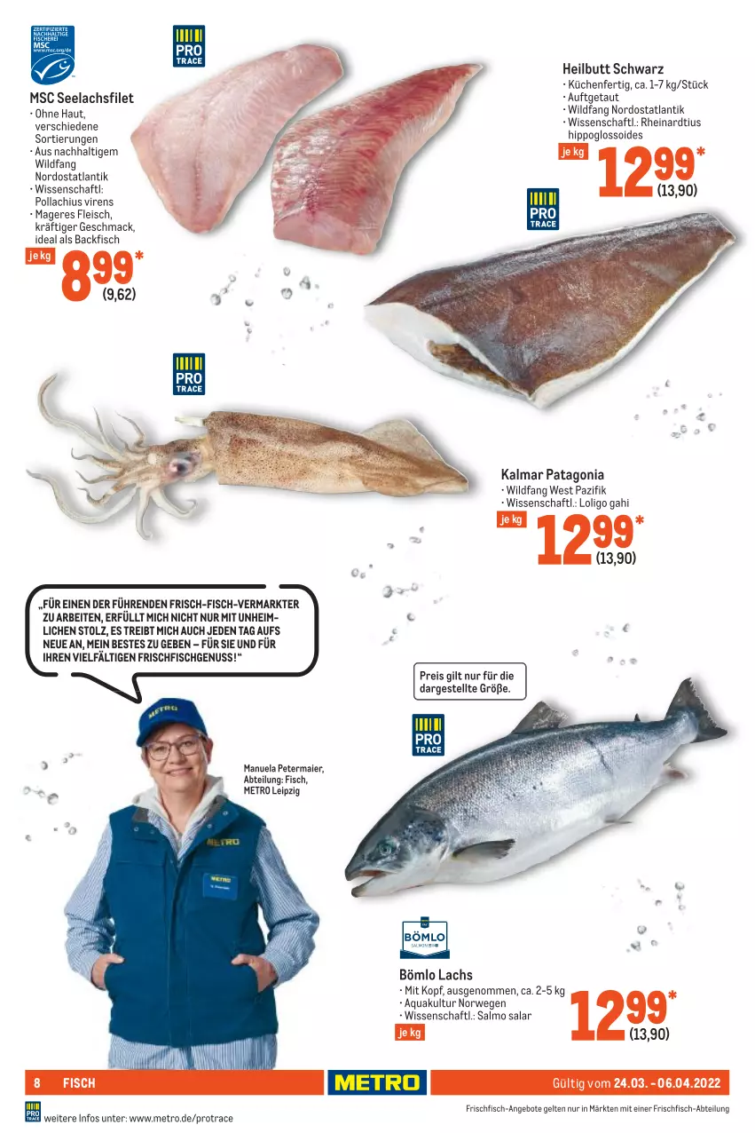 Aktueller Prospekt Metro - GastroJournal - von 24.03 bis 06.04.2022 - strona 8 - produkty: Abtei, angebot, angebote, aqua, backfisch, eis, filet, fisch, fleisch, frischfisch, hipp, küche, Küchen, lachs, lachsfilet, mac, Metro, nuss, reis, rwe, seelachsfilet, Ti, Wild