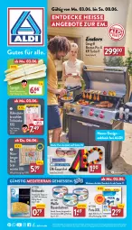 Gazetka promocyjna Aldi Nord - Von Montag - Gazetka - ważna od 08.06 do 08.06.2024 - strona 1 - produkty: aldi, angebot, angebote, Berger, beutel, bohne, bohnen, brustfilet, decke, eis, elle, Fanartikel, feta, filet, gasgrill, gin, grill, hähnchenbrust, hähnchenbrustfilet, hartweizen, spargel, teigwaren, teller, Ti, ZTE