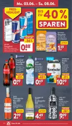 Gazetka promocyjna Aldi Nord - Von Montag - Gazetka - ważna od 08.06 do 08.06.2024 - strona 10 - produkty: Bad, burgunder, coca-cola, cola, drink, eis, elle, fanta, flasche, gin, grauburgunder, Käse, krombache, krombacher, Meister, Mezzo Mix, natur, red bull, reis, rel, roséwein, snack, snacks, spätburgunder, sprite, Sun Snacks, teller, Three Sixty, Ti, vodka, volvic, wasser, wein, Weißwein, ZTE, zucker