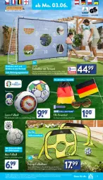 Gazetka promocyjna Aldi Nord - Von Montag - Gazetka - ważna od 08.06 do 08.06.2024 - strona 15 - produkty: aldi, ball, Bau, champion, dell, elle, Fanartikel, Fußball, Fußballtore, Germ, Mode, Ria, Spiele, Tasche, teller, Ti, tragetasche