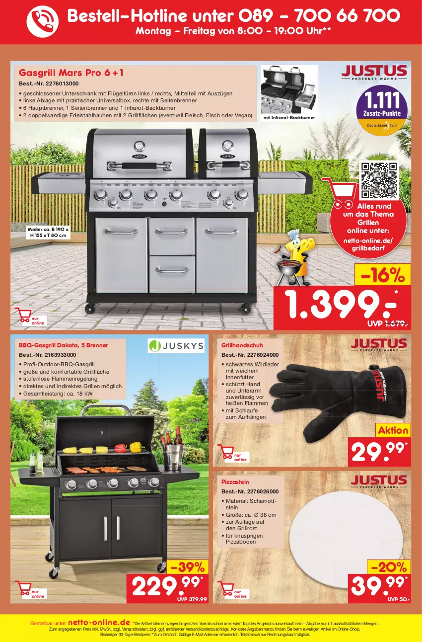 Aktueller Prospekt Netto Marken-Discount - Filial-Angebote - von 22.05 bis 27.05.2023 - strona 47 - produkty: angebot, bestpreis, edelstahl, eis, fisch, fleisch, gasgrill, grill, grillfläche, grillrost, lamm, mam, mars, ndk, pizza, reis, Ria, Schrank, telefon, Ti, tisch, uhr, unterschrank, Wild, ZTE