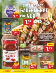 Gazetka promocyjna Netto Marken-Discount - Filial-Angebote - Gazetka - ważna od 27.05 do 27.05.2023 - strona 12 - produkty: angebot, antipasti, asti, auer, backofen, Bau, Bauer, bestpreis, brot, burger, eis, Getrocknete Tomaten, grill, ilag, jalapeño, kartoffel, kartoffelsalat, Käse, kühlmann, ndk, Ofen, olive, oliven, pizza, reis, salat, Schärdinger, sim, stube, Ti, tomate, tomaten