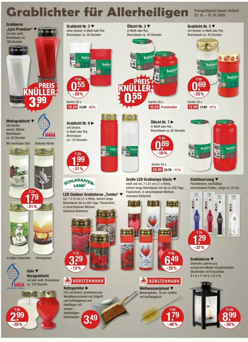 Aktueller Prospekt Vmarkt - Prospekte - von 23.10 bis 29.10.2025 - strona 18 - produkty: auer, batterie, batterien, bürste, bürsten, bürstenmann, decke, Deckel, Draht, eis, fenster, Feuerzeug, garnitur, Kehrgarnitur, kerze, kokos, lack, Lacke, lamm, Lampe, laterne, LED Outdoor, LG, Pinsel, reis, Ria, Ti, wasser