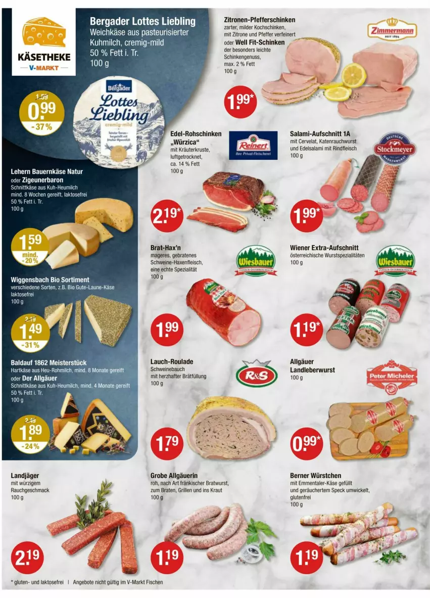 Aktueller Prospekt Vmarkt - Prospekte - von 23.10 bis 29.10.2025 - strona 2 - produkty: angebot, angebote, auer, aufschnitt, axe, Bau, Bauer, bio, braten, bratwurst, Edelsalami, eis, emmentaler, fisch, fische, fleisch, grill, hartkäse, Haxe, Heu, heumilch, Käse, käsetheke, kochschinken, Kraut, kräuter, landjäger, landleberwurst, leberwurst, LG, mac, Meister, milch, natur, pfeffer, Rauch, rind, rindfleisch, rohschinken, salami, schinken, schnittkäse, schwein, schweine, Schweinebauch, Speck, Spezi, Ti, weichkäse, wein, weine, WICK, wiener, wurst, würstchen, zitrone, zitronen
