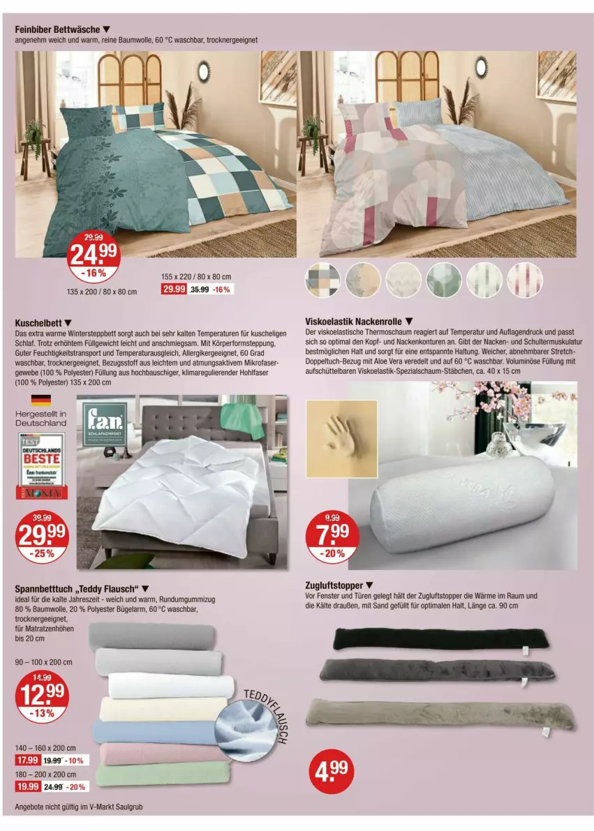 Aktueller Prospekt Vmarkt - Prospekte - von 23.10 bis 29.10.2025 - strona 20 - produkty: aloe vera, angebot, angebote, asti, Bau, baumwolle, bett, Betttuch, bettwäsche, bügel, Ergee, fenster, Fenster und Türen, LG, matratze, matratzen, mikrofaser, reine baumwolle, spannbetttuch, Sport, steppbett, Ti, tisch, topper, Trockner, tuc, wolle, Zugluftstopper