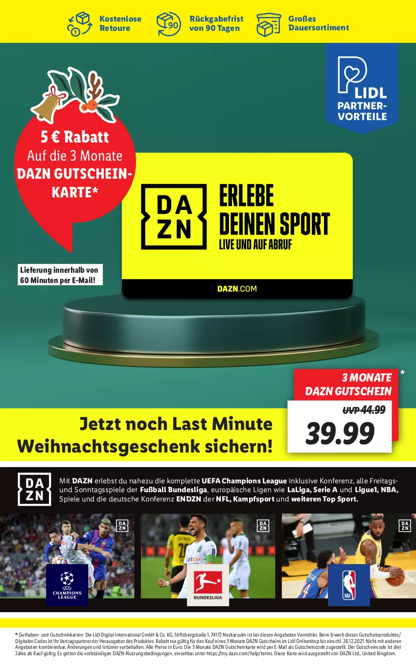 Aktueller Prospekt Lidl - Wochen-Highlights im Onlineshop - von 20.12 bis 26.12.2021 - strona 6 - produkty: angebot, angebote, auer, ball, champion, eis, Fußball, gutschein, reis, rwe, Spiele, Sport, Ti