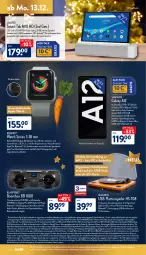 Gazetka promocyjna Aldi Nord - Aldi-Aktuell - Gazetka - ważna od 18.12 do 18.12.2021 - strona 16 - produkty: akku, aldi, aldi talk, alexa, amazon alexa, Apple, Apple Watch, Apple Watch SE, auto, batterie, Betriebssystem, blaupunkt, cin, deka, eis, erde, , frontkamera, gin, GPS, hauptkamera, iphone, kamera, ladekabel, latte, Laufen, lautsprecher, lenovo, medion, Mp3, pool, quad, Radio, reis, Ria, ring, rwe, Samsung, samsung galaxy, Samsung Galaxy A, Samsung Galaxy A12, Schal, sim, Software, Spezi, Spiele, Sport, Subwoofer, Ti, tisch, usb, wasser, ZTE