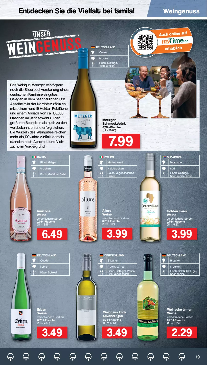 Aktueller Prospekt Famila - Prospekte - von 13.06 bis 18.06.2022 - strona 19 - produkty: Bau, buch, cuvée, decke, eis, fisch, flasche, frucht, Geflügel, grill, Käse, LG, merl, merlot, nuss, pasta, Pinot, pinot grigio, Rivaner, salat, Schmuck, schwein, silvaner, snack, Ti, Vegeta, wein, weine