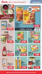 Gazetka promocyjna Famila - Prospekte - Gazetka - ważna od 18.06 do 18.06.2022 - strona 14 - produkty: Ajvar, Becher, beutel, bohne, bohnen, bonduelle, bonduelle goldmais, Djuvec, eis, elle, erbsen, feinkost, filet, filets, fisch, flasche, gin, Goldmais, Hausmacher, heinz, kartoffel, ketchup, kichererbsen, kidney, knoblauch, knorr, knorr pasta, küche, lebensmittel, mac, maggi, maggi fix, mais, nudel, nudeln, pasta, pasta snack, peperoni, Peroni, pfanni, reis, Ria, sauce, saucen, saupiquet, snack, suppe, thomy, thomy les sauces, thunfisch, Ti, tomate, tomaten, tomato ketchup, Weiße Bohnen