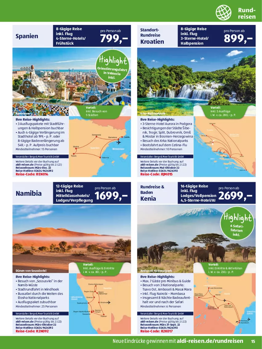 Aktueller Prospekt AldiSud - ALDI Reisen - von 01.12 bis 31.12.2021 - strona 15