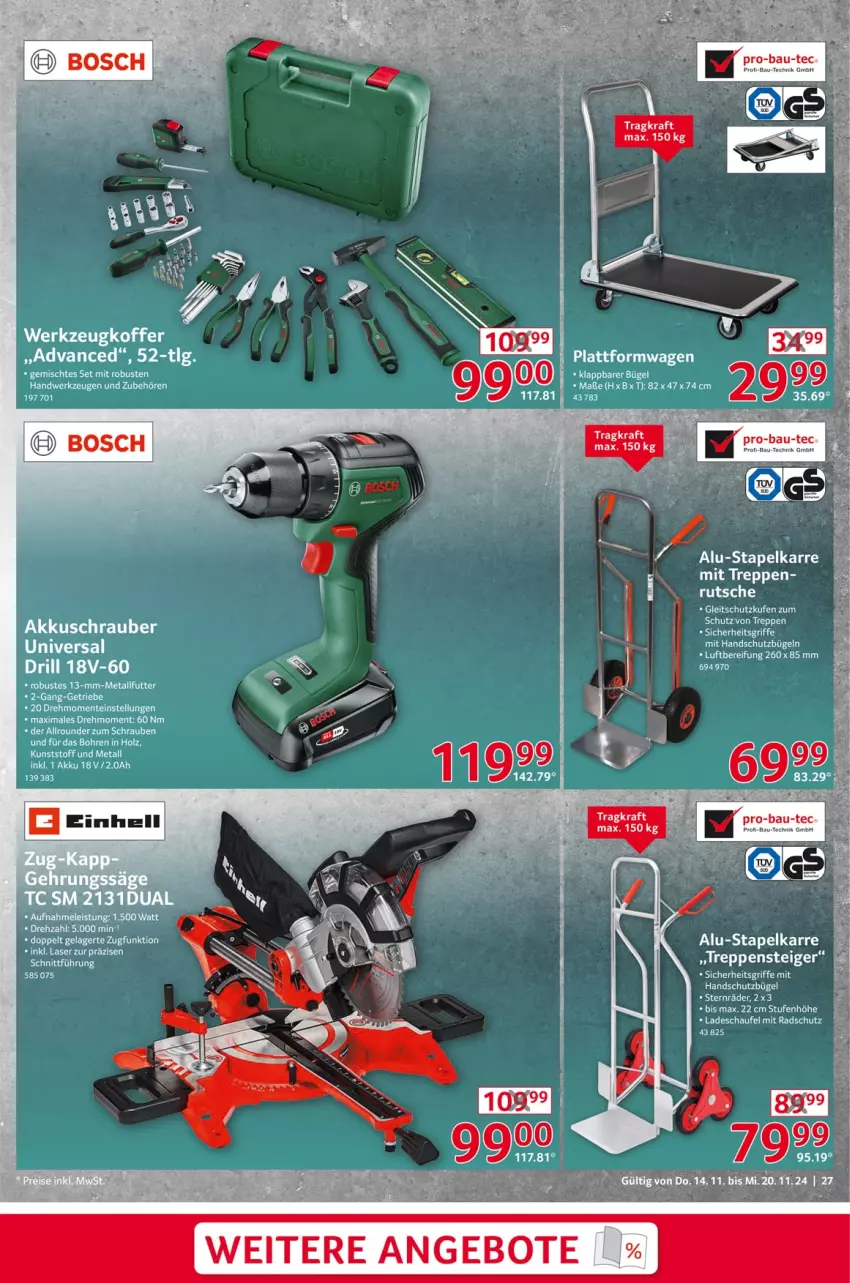 Aktueller Prospekt Selgros - Non Food - von 14.11 bis 20.11.2024 - strona 27 - produkty: angebot, angebote, Bau, bosch, kraft