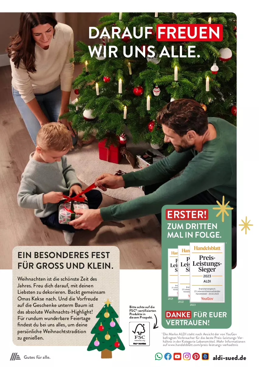 Aktueller Prospekt AldiSud - Vorfreude auf Weihnachten. - von 12.10 bis 24.12.2023 - strona 2 - produkty: aldi, Bau, eier, eis, keks, kekse, lebensmittel, LG, Rauch, reis, Ti, weihnachten, Yo