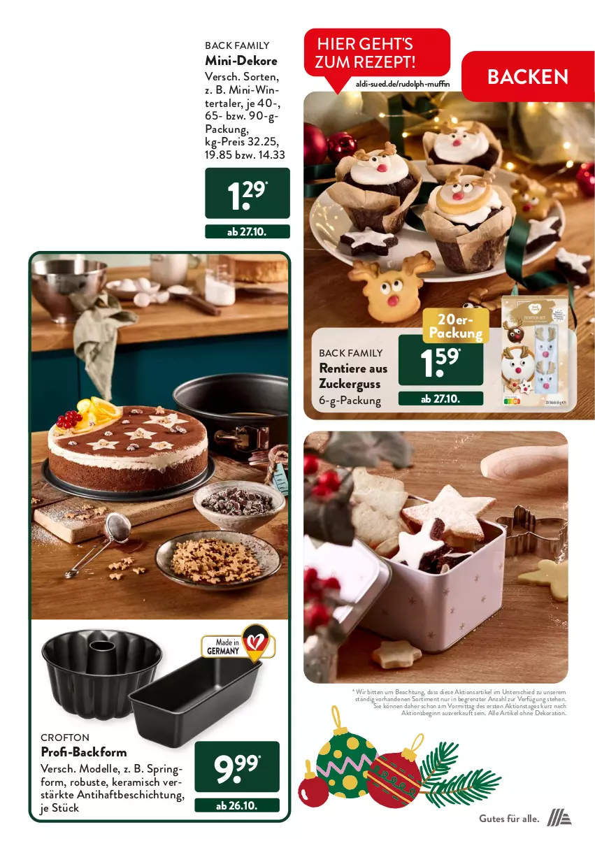 Aktueller Prospekt AldiSud - Vorfreude auf Weihnachten. - von 12.10 bis 24.12.2023 - strona 25 - produkty: aldi, alle artikel ohne dekoration, Backform, Crofton, dekoration, dell, eis, elle, gin, Mode, Muffin, reis, rezept, ring, Springform, Ti, Tiere, ZTE, zucker