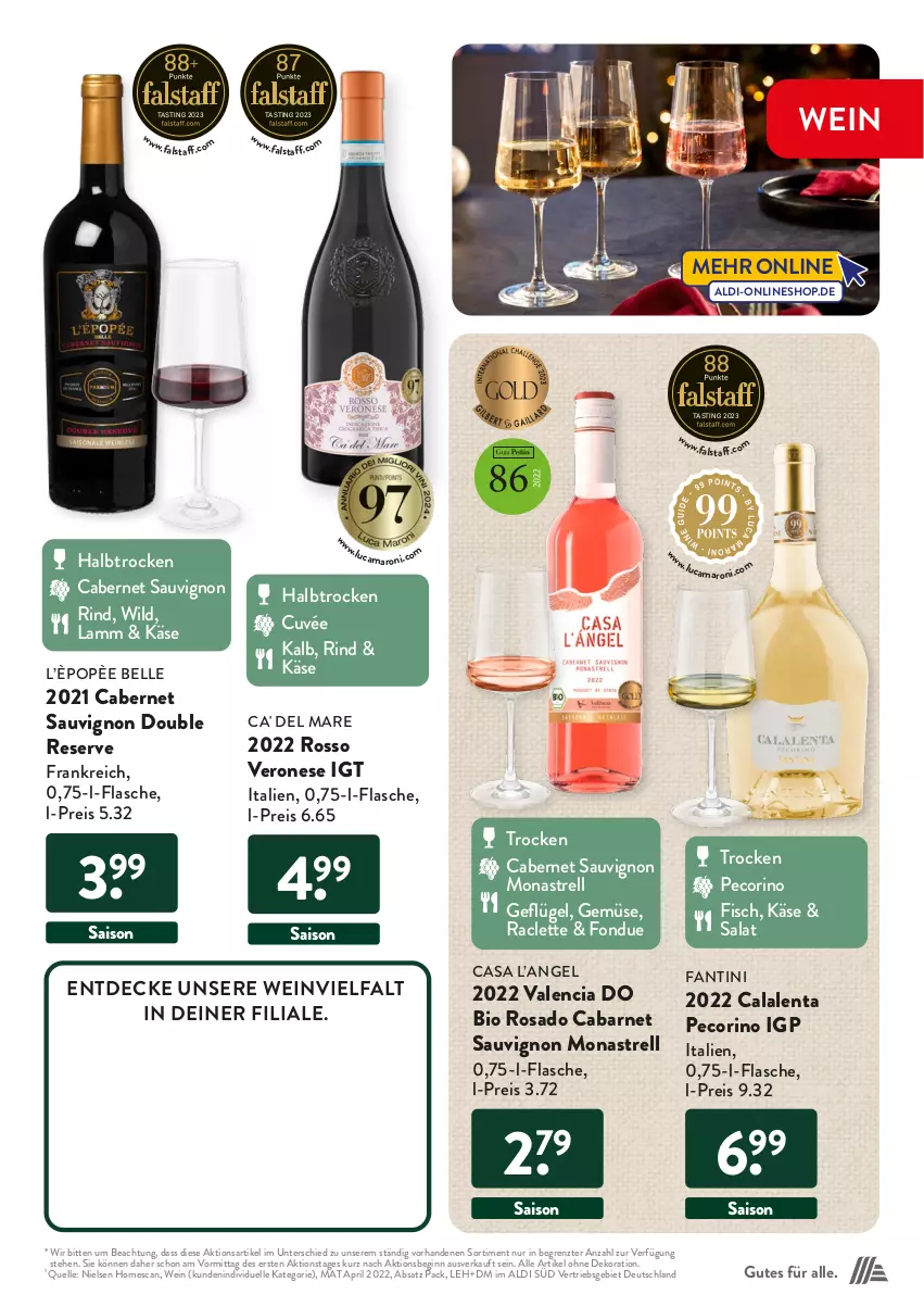 Aktueller Prospekt AldiSud - Vorfreude auf Weihnachten. - von 12.10 bis 24.12.2023 - strona 35 - produkty: aldi, alle artikel ohne dekoration, asti, bio, cabernet, cabernet sauvignon, cuvée, decke, dekoration, eis, elle, fisch, flasche, Fondue, Geflügel, gin, Käse, lamm, Pecorino, pril, reis, rel, rind, salat, sauvignon, Ti, wein, Wild, ZTE