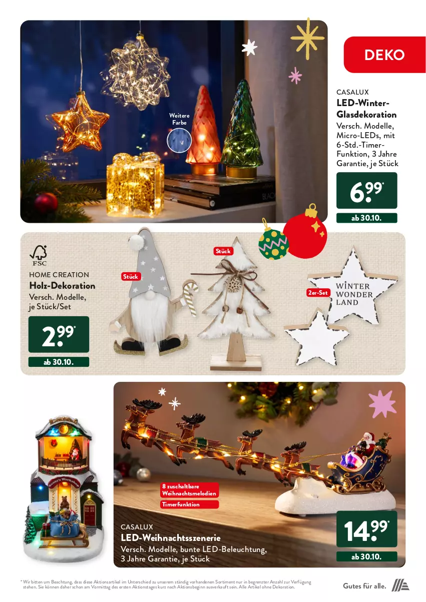 Aktueller Prospekt AldiSud - Vorfreude auf Weihnachten. - von 12.10 bis 24.12.2023 - strona 9 - produkty: alle artikel ohne dekoration, beleuchtung, dekoration, dell, elle, gin, Holz, led-beleuchtung, leds, Mode, Schal, Ti, timer, ZTE