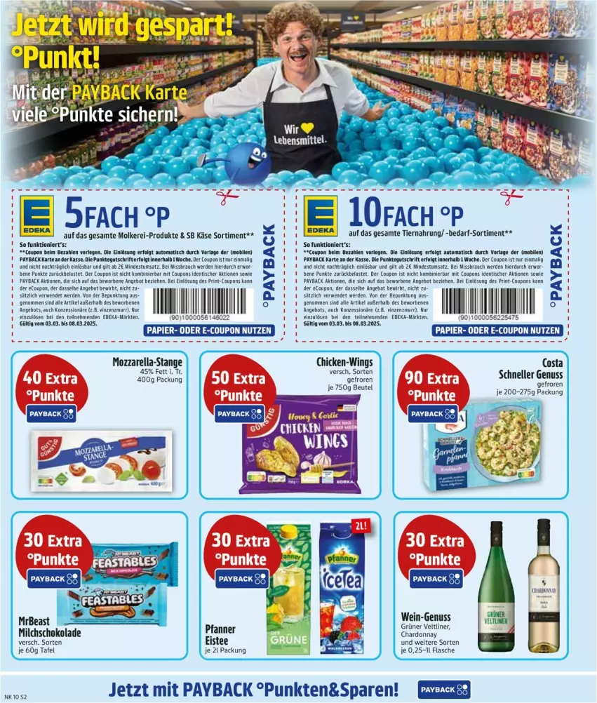 Aktueller Prospekt Edeka - Prospekte - von 03.03 bis 08.03.2025 - strona 2 - produkty: angebot, auto, beutel, chardonnay, coupon, coupons, deka, eis, eistee, elle, erde, flasche, grüner veltliner, Käse, LG, milch, mozzarella, nuss, papier, payback, pfanne, Pfanner, Rauch, rel, rwe, schoko, schokolade, tee, Ti, tiernahrung, tisch, wein