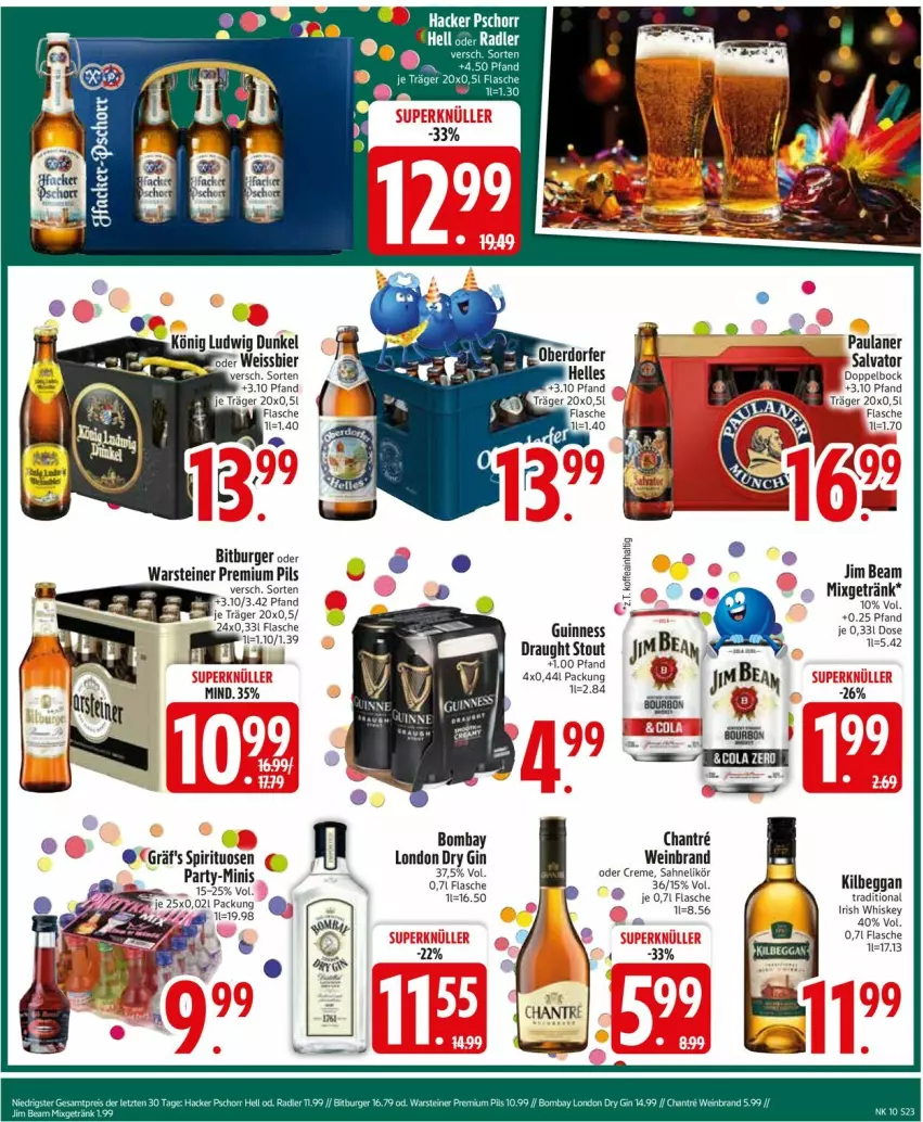 Aktueller Prospekt Edeka - Prospekte - von 03.03 bis 08.03.2025 - strona 23 - produkty: bitburger, burger, creme, dry gin, flasche, getränk, gin, Guinness, irish whiskey, jim beam, kilbeggan, likör, london dry, london dry gin, Mixgetränk, pils, premium pils, sahne, spirituosen, steiner, Ti, warsteiner, wein, weinbrand, whiskey